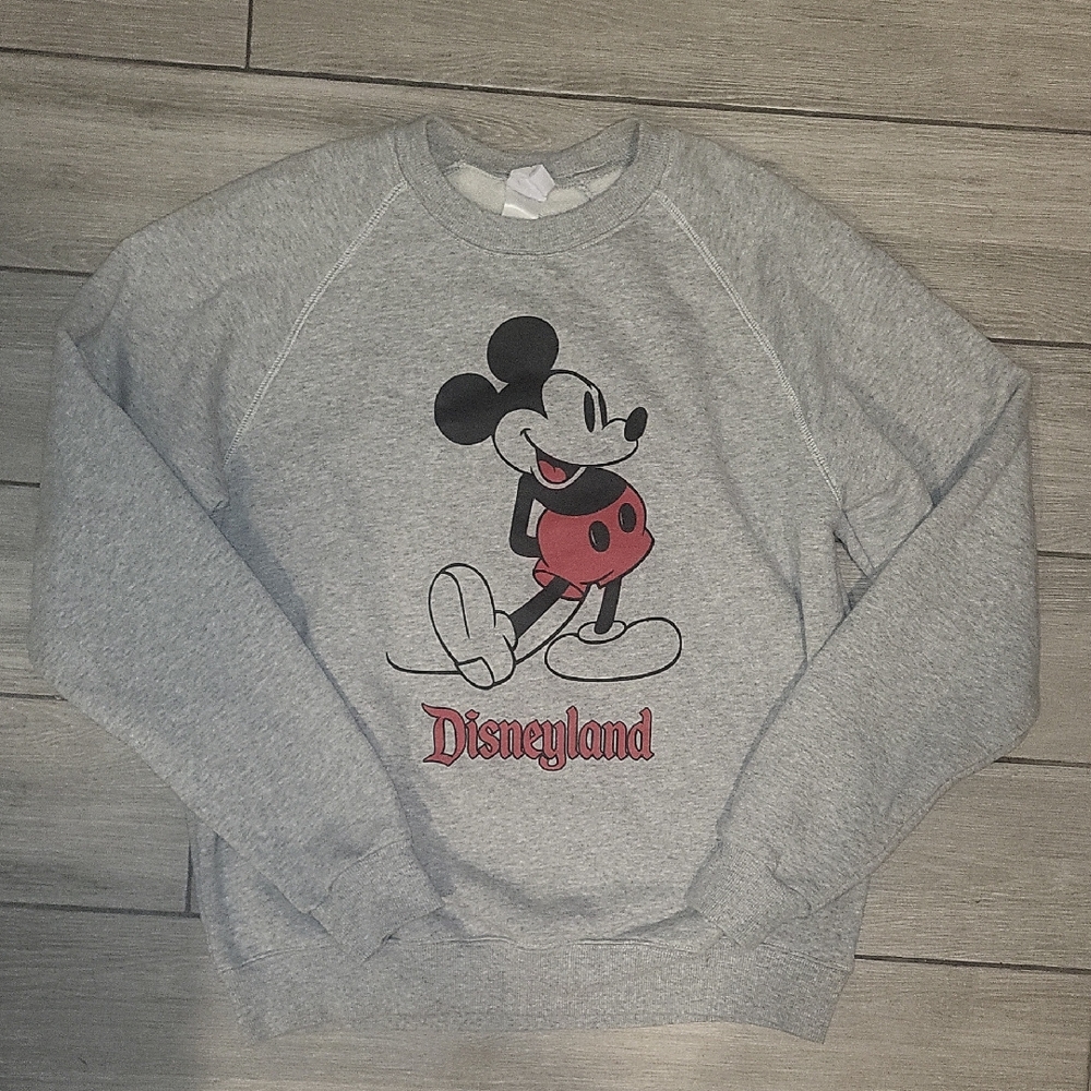 Disney Gray Crewneck Sweater with Iconic Mickey Mouse Design